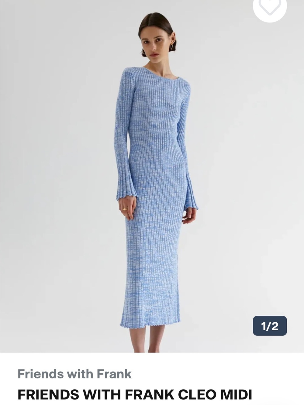 Freinds with Frank Long-Sleeve Marled Knit Dress in Brown and Blue